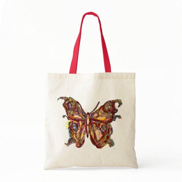 BUTTERFLY IN GOLD SPARKLES TOTE BAG