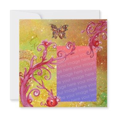 BUTTERFLY IN SPARKLE 2 photo template yellow red