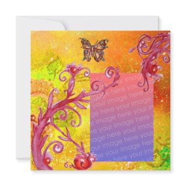 BUTTERFLY IN SPARKLE 2 photo template yellow red