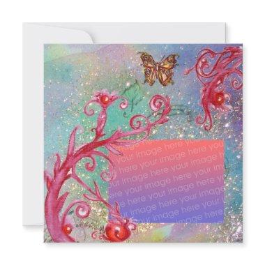 BUTTERFLY IN SPARKLES Blue Wedding Photo Template