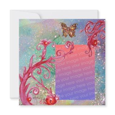 BUTTERFLY IN SPARKLES Blue Wedding Photo Template