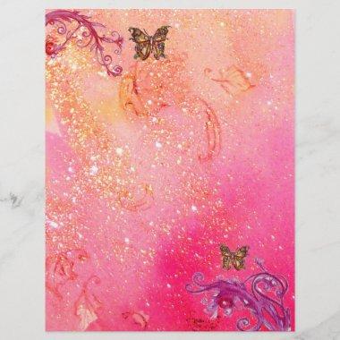 BUTTERFLY IN SPARKLES ,pink red