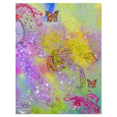 BUTTERFLY IN SPARKLES , purple yellow pink red