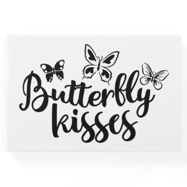 Butterfly Kisses Black White Wedding Butterflies Guest Book