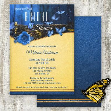 Butterfly Midnight Enchanted Forest Bridal Shower Invitations