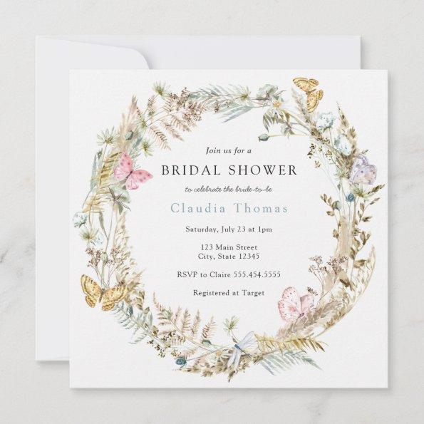Butterfly on the Way Boho Bridal Shower Invitations