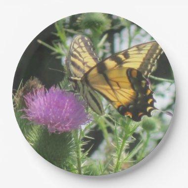 Butterfly On Thistle Paper Plate