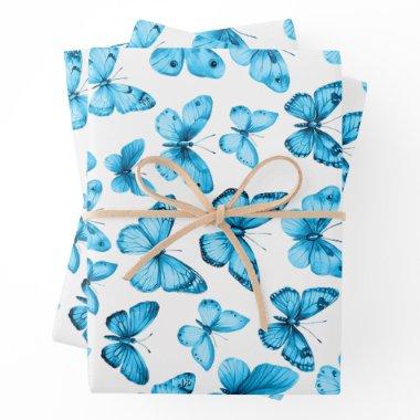 Butterfly Pattern Watercolor Elegant Pretty Gift Wrapping Paper Sheets