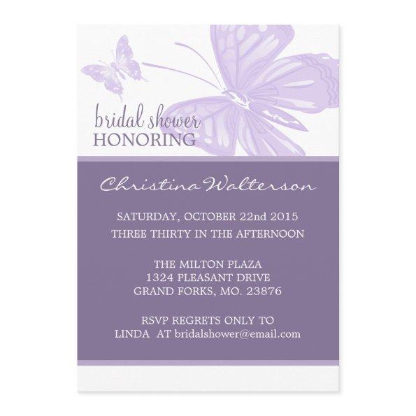 Butterfly Purple Bridal Shower Invites