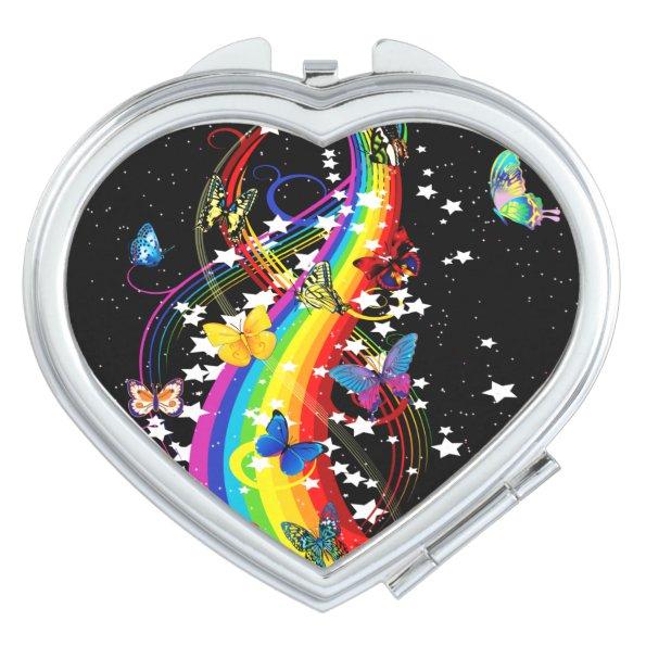 Butterfly Rainbow Compact Mirror