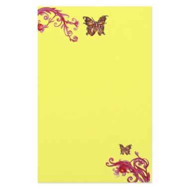 BUTTERFLY , red pink light yellow Stationery