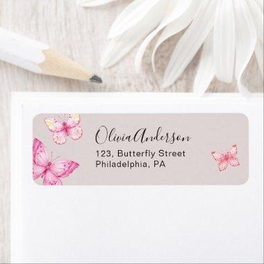 Butterfly Return address label