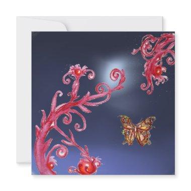 BUTTERFLY TOPAZ BLUE bright pink,red