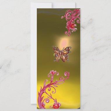 BUTTERFLY TOPAZ , yellow bright red pink violet Invitations