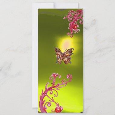BUTTERFLY TOPAZ , yellow bright red pink violet Invitations