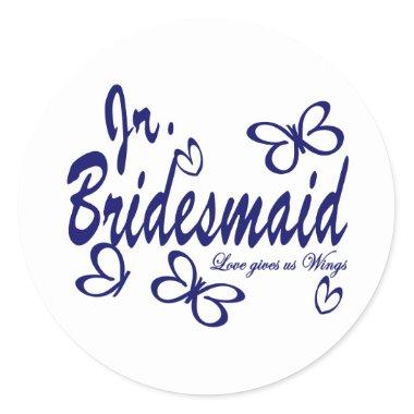 Butterfly Wedding/Jr.Bridesmaid Classic Round Sticker