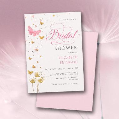 Butterfly Wildflowers Boho Garden Bridal Shower Invitations