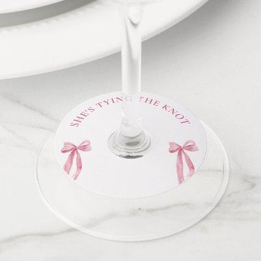 Buy Her A Shot She's Tying The Knot Bachelorette Wine Glass Tag