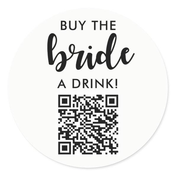 Buy The Bride A Drink Bachelorette Party QR Code Classic Round Sticker