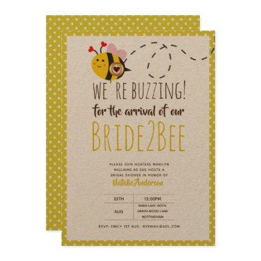 BUZZING For ARRIVAL of BRIDE2BEE Bridal Shower Bee Invitations