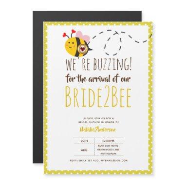 BUZZING For ARRIVAL of BRIDE2BEE Bridal Shower Bee Magnetic Invitations