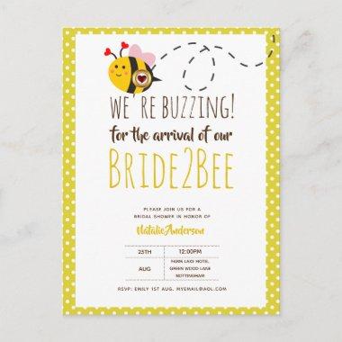 BUZZING For ARRIVAL of BRIDE2BEE Bridal Shower Bee PostInvitations