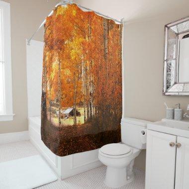 Cabin Aspen Autumn Utah Zion Shower Curtain