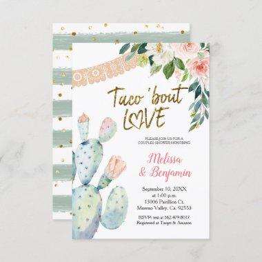 Cactus and Pampas Taco Bout Love Couple Shower Invitations