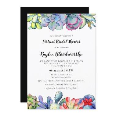 Cactus and succulents Virtual Bridal shower Invitations