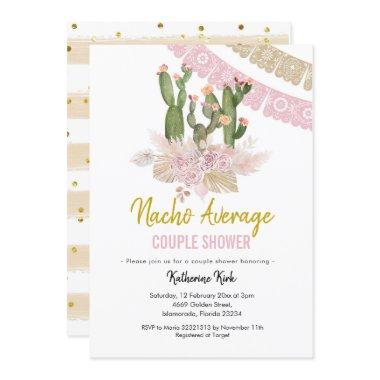 Cactus Boho Nacho Average Couple Shower Invitations