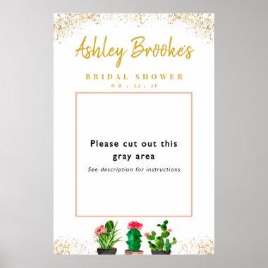 Cactus Fiesta Bridal Shower Photo Booth Frame Poster