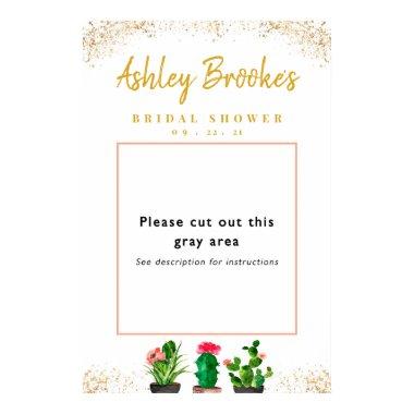 Cactus Fiesta Bridal Shower Photo Booth Frame Poster