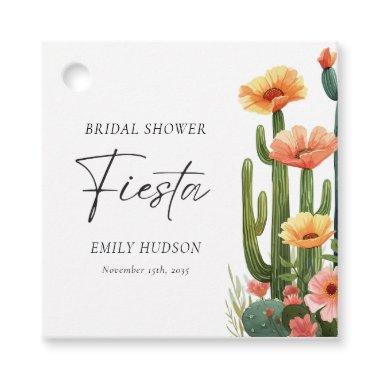Cactus Fiesta Floral Bridal Shower Favor Tags