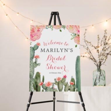 Cactus Floral Bridal Shower Welcome Sign