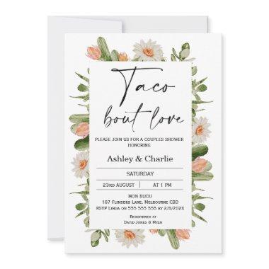 Cactus Frame Taco 'bout Love Couples Shower Invitations