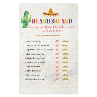 Cactus he said she said bridal shower game Invitations