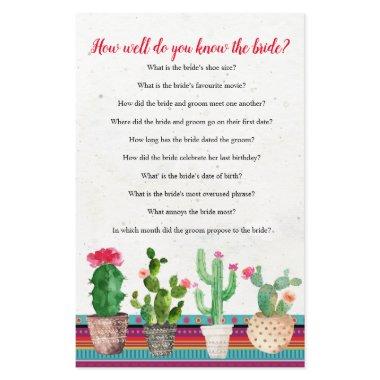 Cactus How well do you know The Bride Game