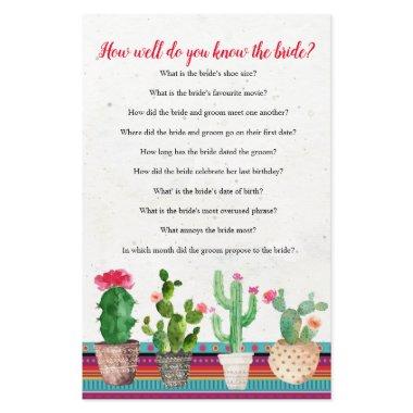 Cactus How well do you know The Bride Game Invitations