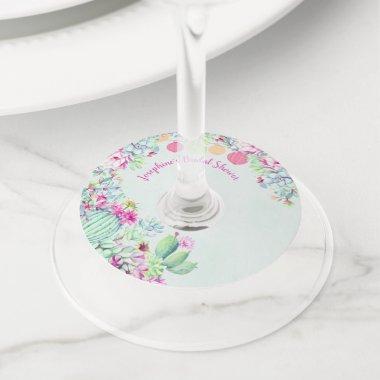 Cactus Lantern Succulents  Wine Glass Tag
