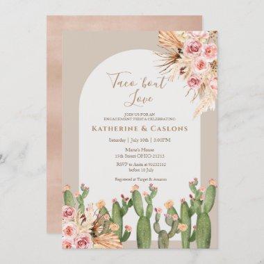Cactus Pampas Grass Taco Bout Love Engagement Invitations