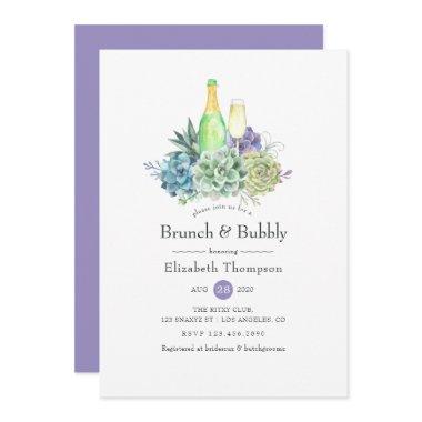 Cactus Succulents Brunch and Bubbly Bridal Shower Invitations