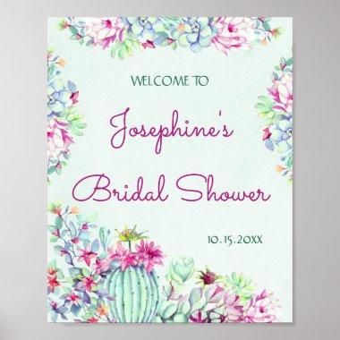 Cactus & Succulents Foliage Bridal Shower Poster