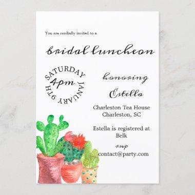 Cactus Themed Bridal Shower Invitations