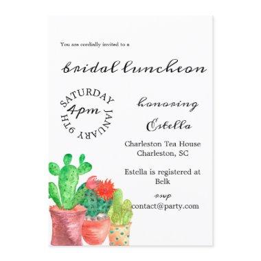 Cactus Themed Bridal Shower Invitations