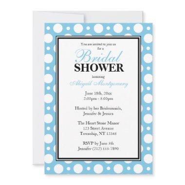 Cafe Blue Assorted Polka Dots Bridal Shower Invitations