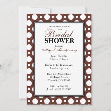 Cafe Brown Assorted Polka Dots Bridal Shower Invitations