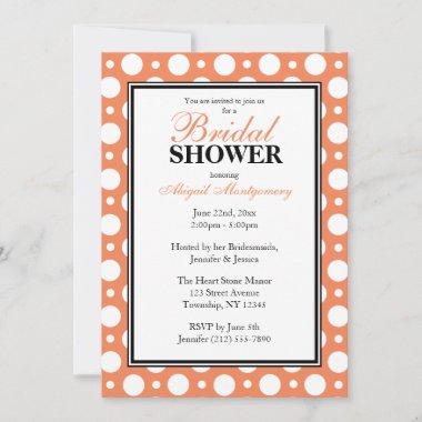 Cafe Orange Assorted Polka Dots Bridal Shower Invitations
