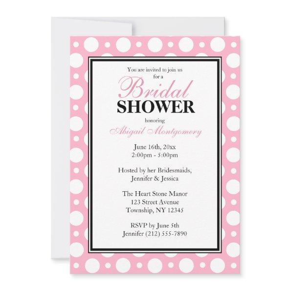 Cafe Pink Assorted Polka Dots Bridal Shower Invitations