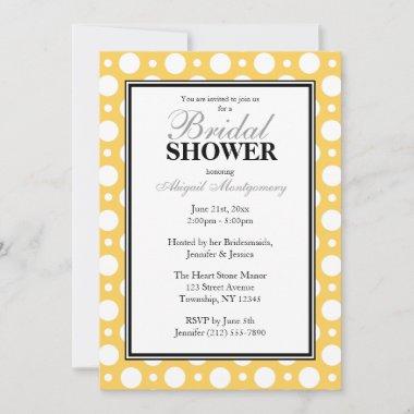 Cafe Yellow Assorted Polka Dots Bridal Shower Invitations