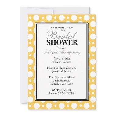 Cafe Yellow Assorted Polka Dots Bridal Shower Invitations